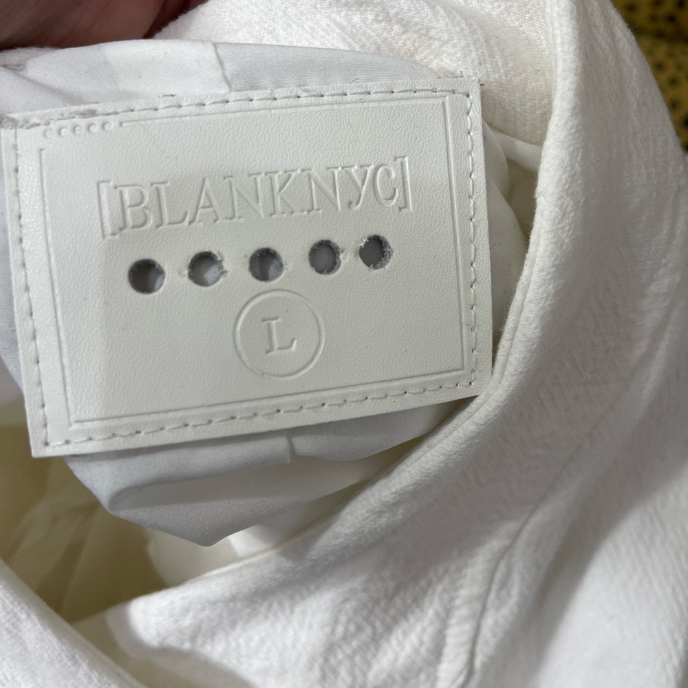 BLANK NYC White Moto Blazer with Mesh Detail Size Size Large Cropped - Picture 14 of 16